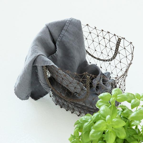 Linenme Set Of 2 Stone Washed Linen Tea Towels Steel Grey