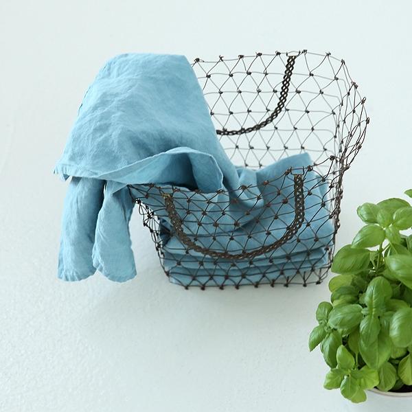 Linenme Set Of 2 Stone Washed Linen Tea Towels Stone Blue