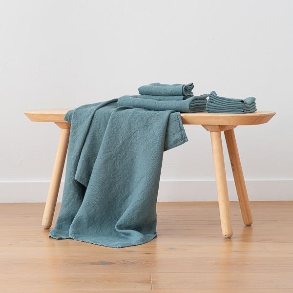 Linenme Set Of 4 Arctic Linen Waffle Wash Cloths Washed