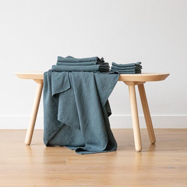 Linenme Set Of 4 Balsam Green Linen Wash Cloths Waffle