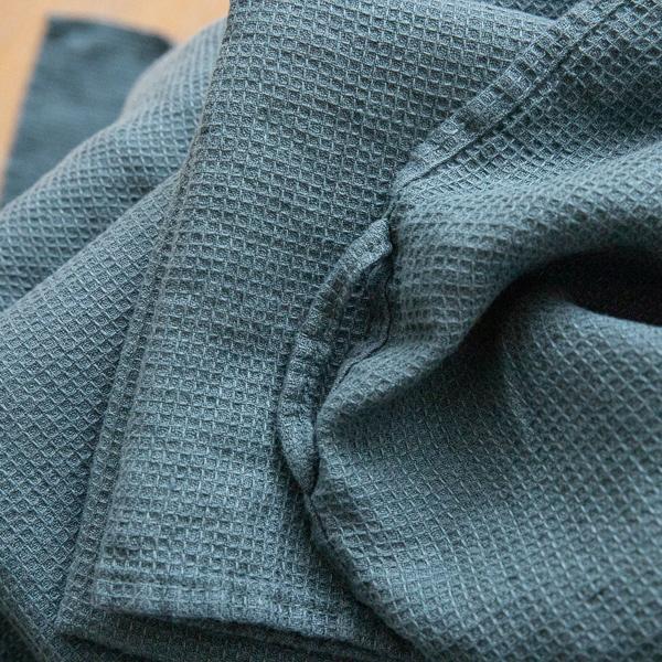 Linenme Set Of 4 Balsam Green Linen Wash Cloths Waffle