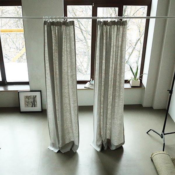 Linenme Silver Linen Curtain Panel With Pencil Pleats Lara