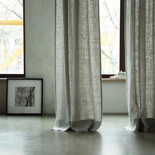 linenme Silver Linen Curtain Panel With Pencil Pleats Lara