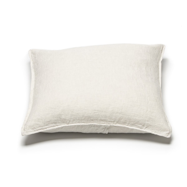 Linenme Silver Linen Cushion Cover Stone Washed Rhomb