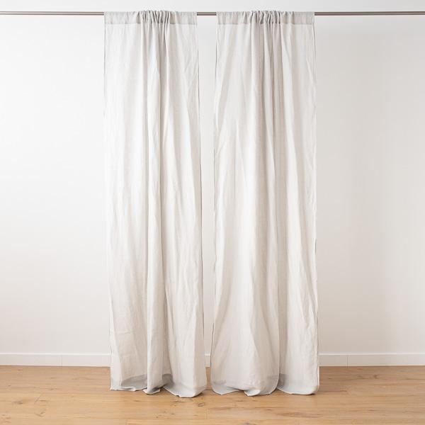 Linenme Silver Stone Washed Rod Pocket Linen Curtain Panel