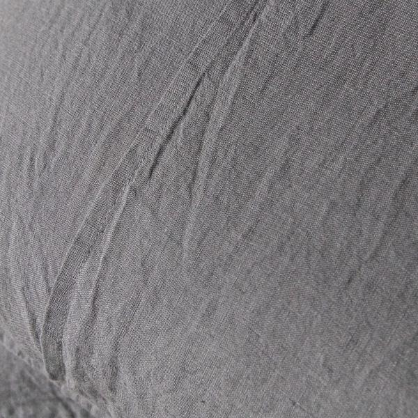 Linenme Steel Grey Linen Cushion Cover Stone Washed
