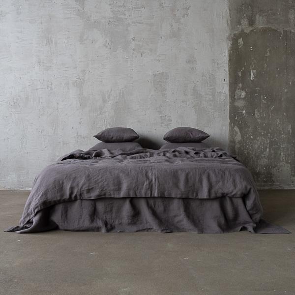 Linenme Steel Grey Stone Washed Bed Linen Pillow Case