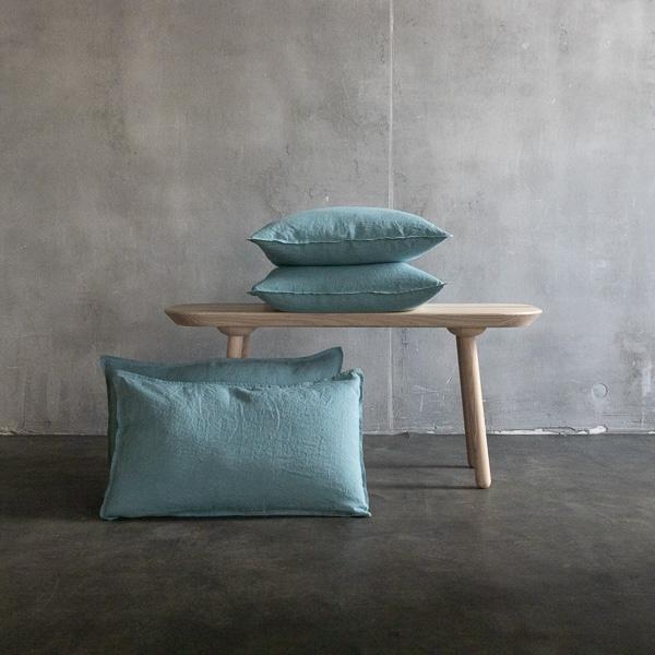 Linenme Stone Blue Linen Cushion Cover Stone Washed