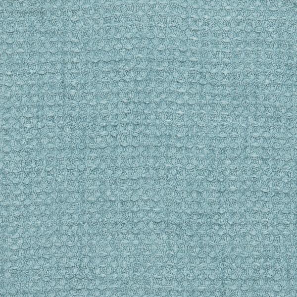 linenme Stone Blue Linen Fabric Sample Washed Waffle Big