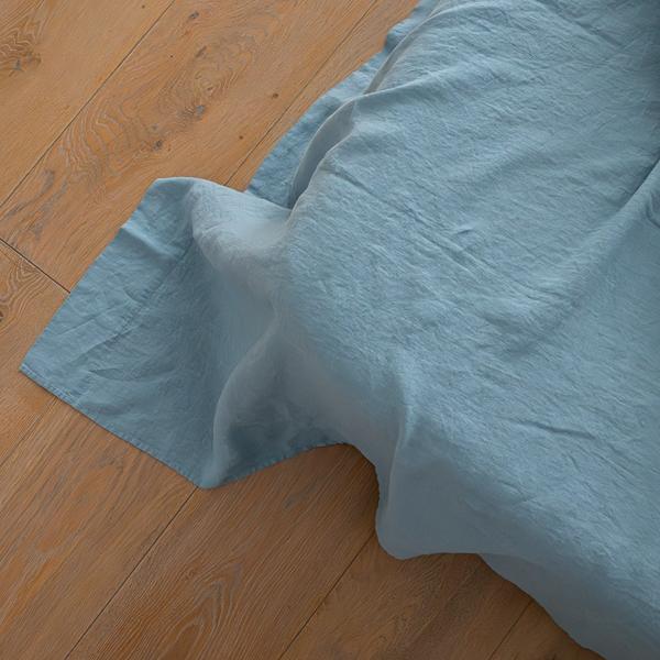 Linenme Stone Blue Stone Washed Bed Linen Flat Sheet