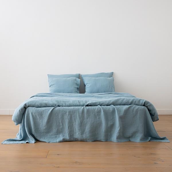 Linenme Stone Blue Stone Washed Bed Linen Flat Sheet