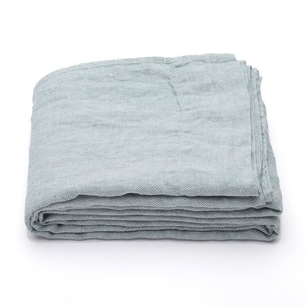 linenme Stone Blue Stone washed Rhomb Bed Linen Flat Sheet