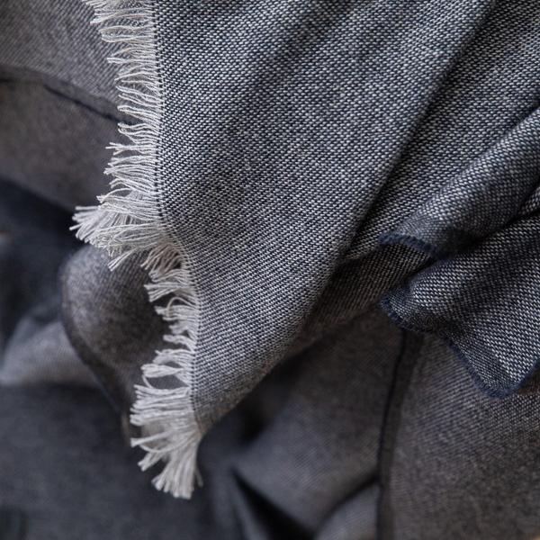 Linenme Super Fine Merino Wool Throw Indigo Salvatore