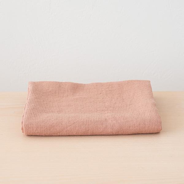linenme Vintage Rose Linen Waffle Bath Towel Washed
