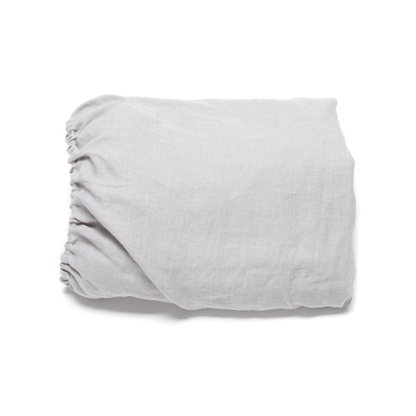 Linenme Washed Bed Linen Fitted Sheet Deep Pocket Cool Grey