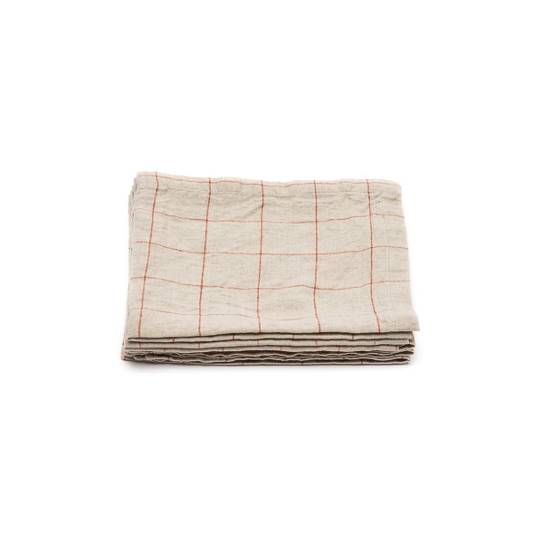 Linenme Washed Linen Napkin Natural Brick Window Pane