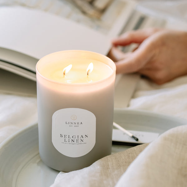 Linnea Belgian Linen 2-wick Candle