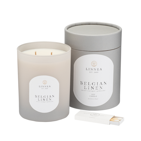 Linnea Belgian Linen 2-wick Candle