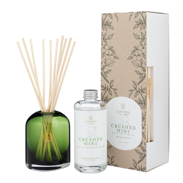 linnea Crushed Mint Reed Diffuser Kit