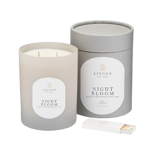 Linnea Night Bloom 2-wick Candle - Handcrafted In Small Batches