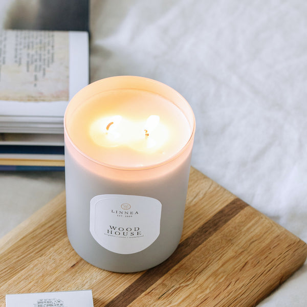 Linnea Wood House 2-wick Candle - Handcrafted In Small Batches