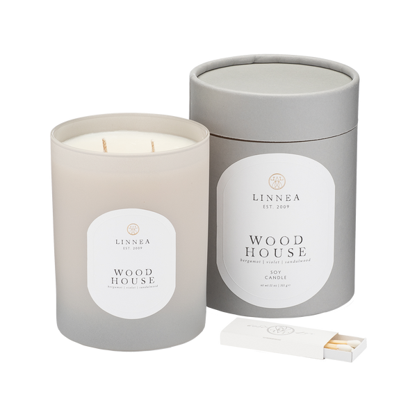 Linnea Wood House 2-wick Candle - Handcrafted In Small Batches