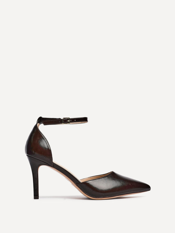 Linzi Brown Faux Leather Classic Stiletto Court Heel