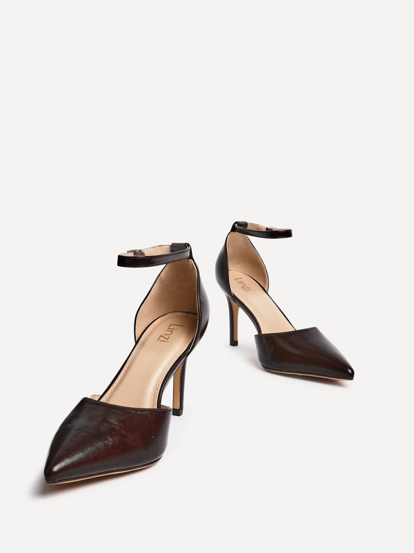 Linzi Brown Faux Leather Classic Stiletto Court Heel