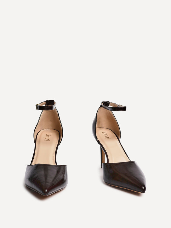 Linzi Brown Faux Leather Classic Stiletto Court Heel