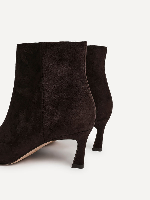 Linzi Brown Faux Suede Pointed Toe Stiletto Ankle Boot