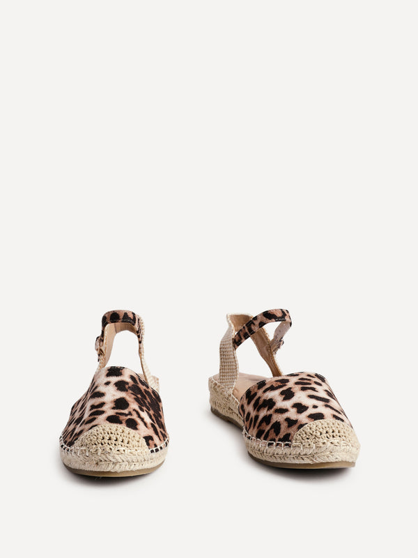Linzi Leopard Print Closed Toe Espadrille Flatform Sandal