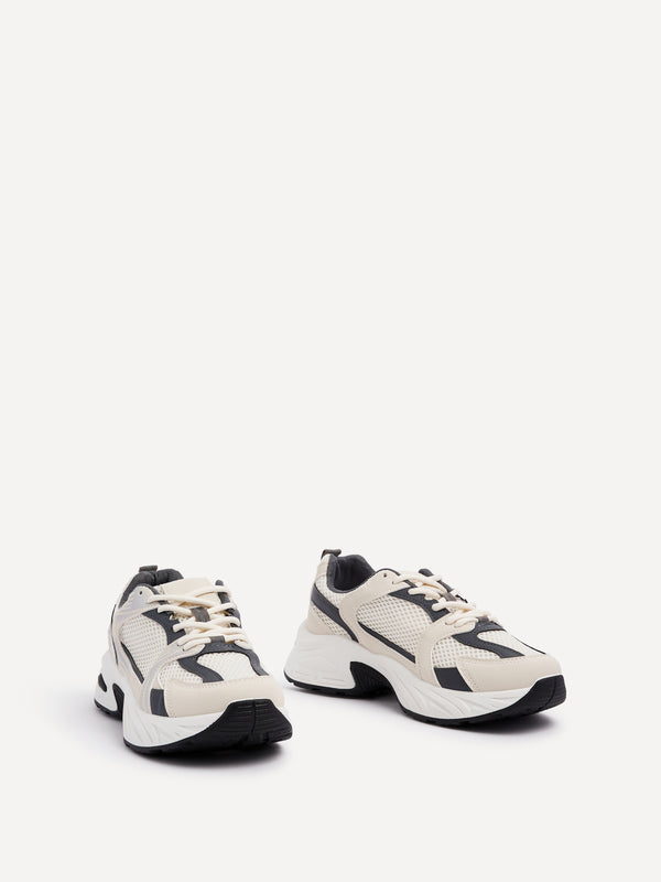 Linzi Beige Mesh Effect Chunky Trainer