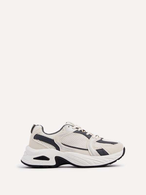 Linzi Beige Mesh Effect Chunky Trainer