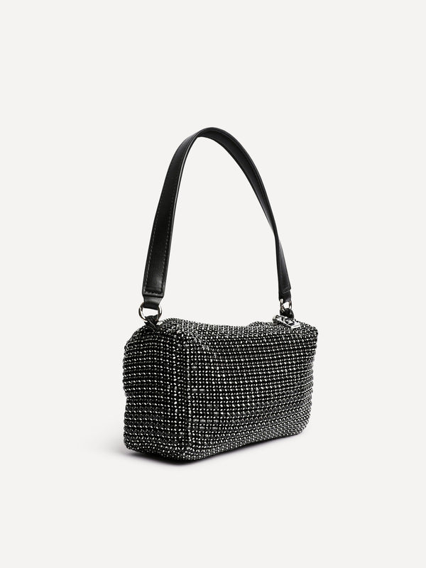 Linzi Black Diamante Shoulder Bag