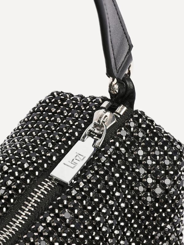 Linzi Black Diamante Shoulder Bag