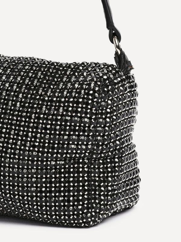 Linzi Black Diamante Shoulder Bag