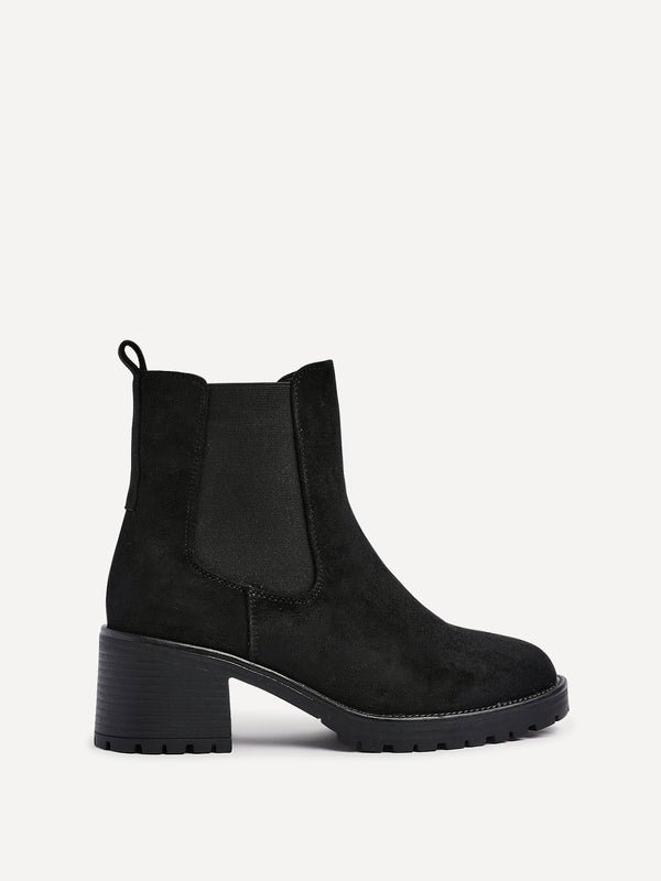 Linzi Black Faux Suede Chelsea Boot