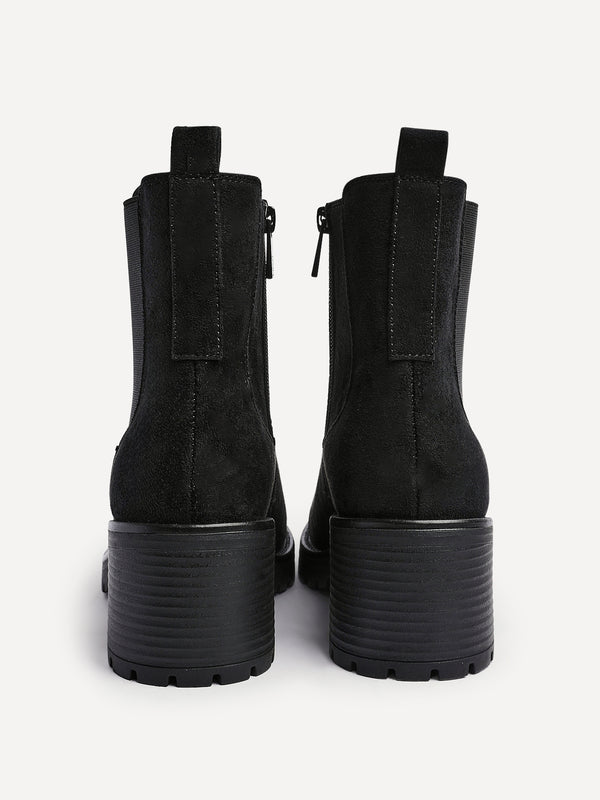 Linzi Black Faux Suede Chelsea Boot