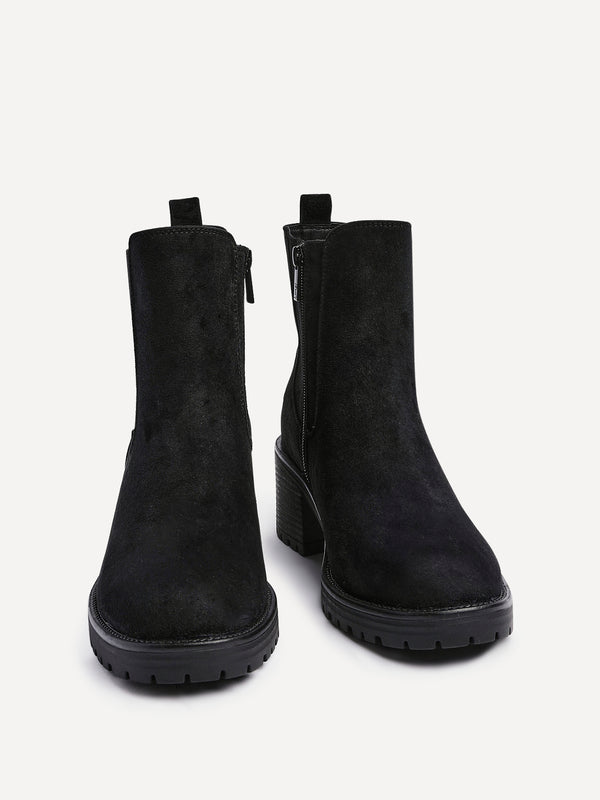 Linzi Black Faux Suede Chelsea Boot