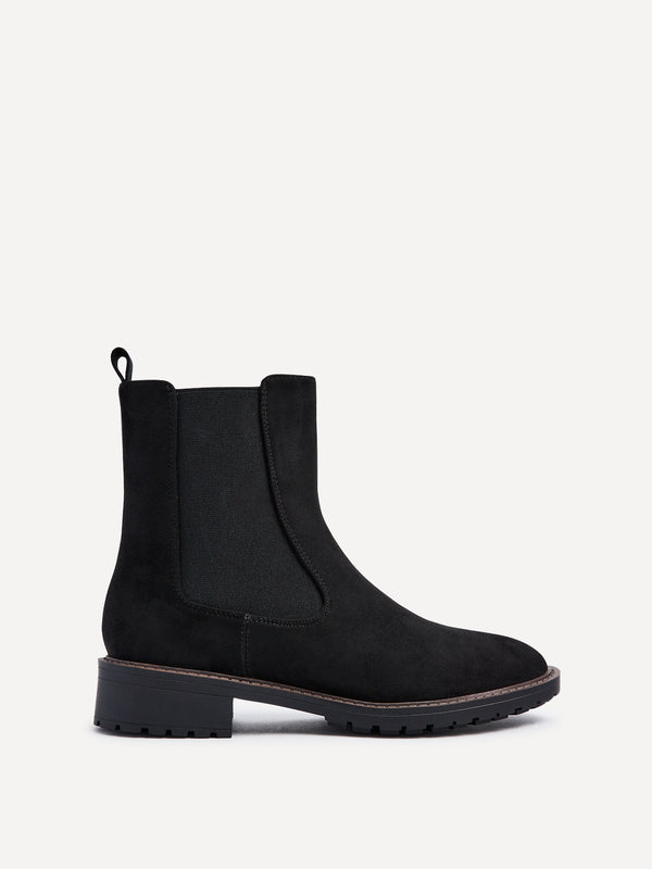 Linzi Black Faux Suede Classic Chelsea Boot
