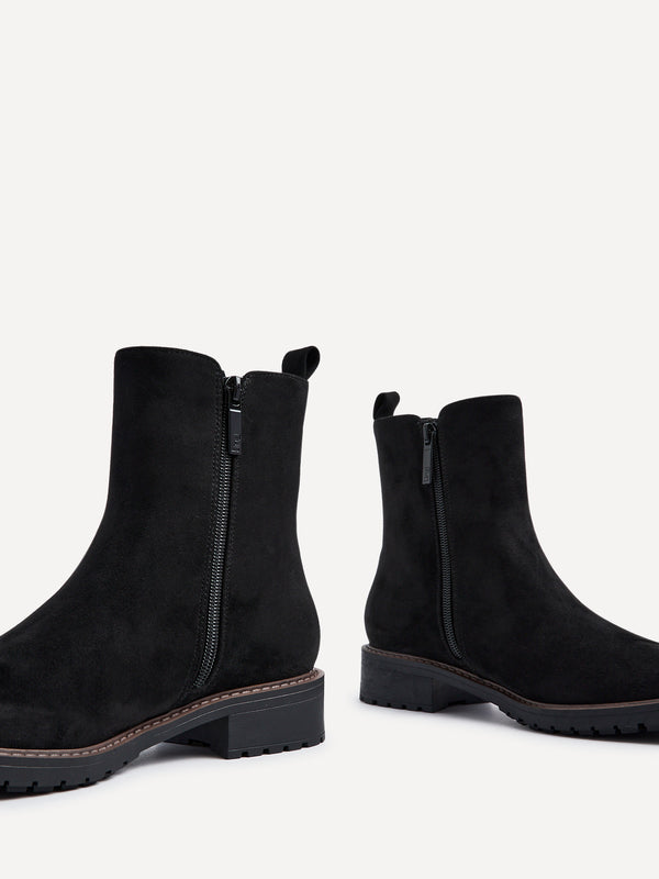 Linzi Black Faux Suede Classic Chelsea Boot