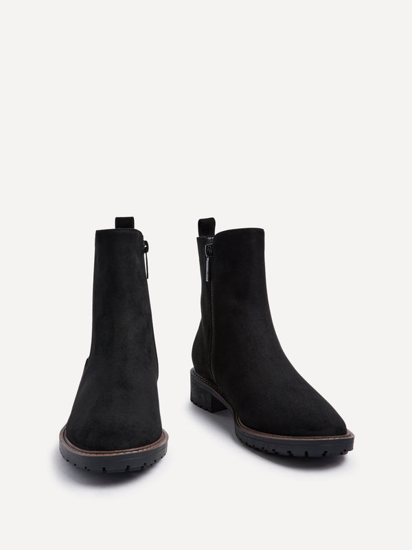 Linzi Black Faux Suede Classic Chelsea Boot