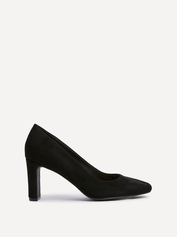 Linzi Black Faux Suede Modern Style Court Heel