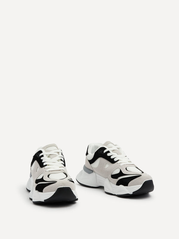 Linzi Black & Grey Trainer With Chunky White Sole