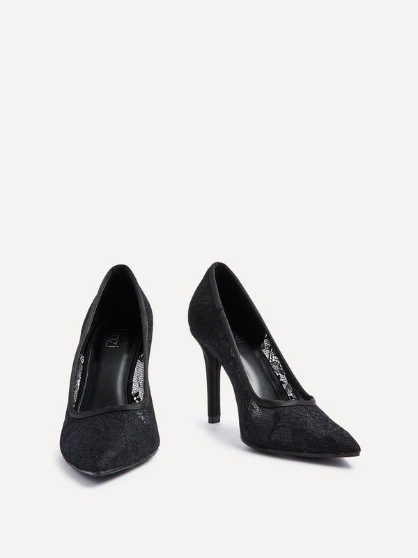 Linzi Black Lace Court Heel