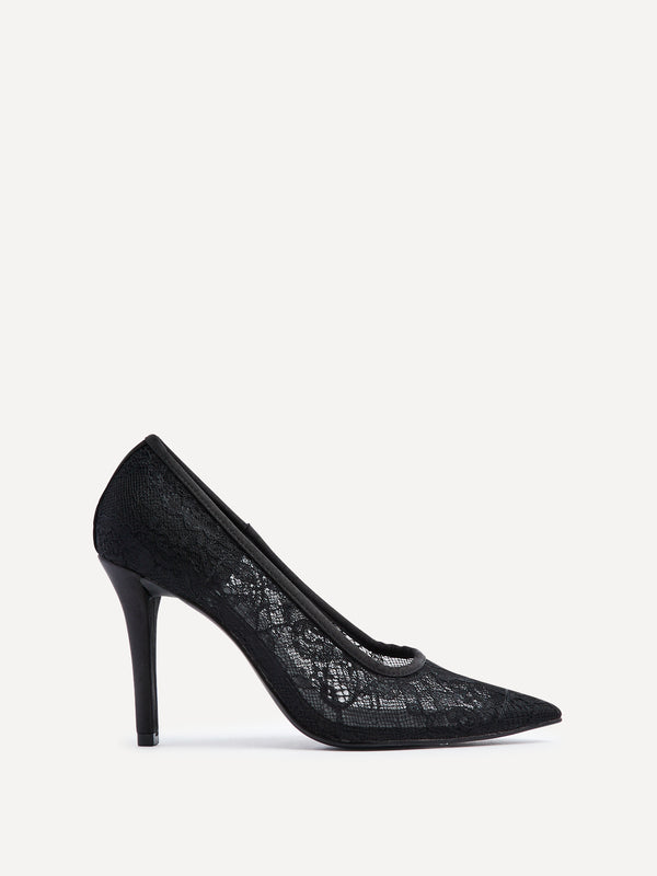 linzi Black Lace Court Heel