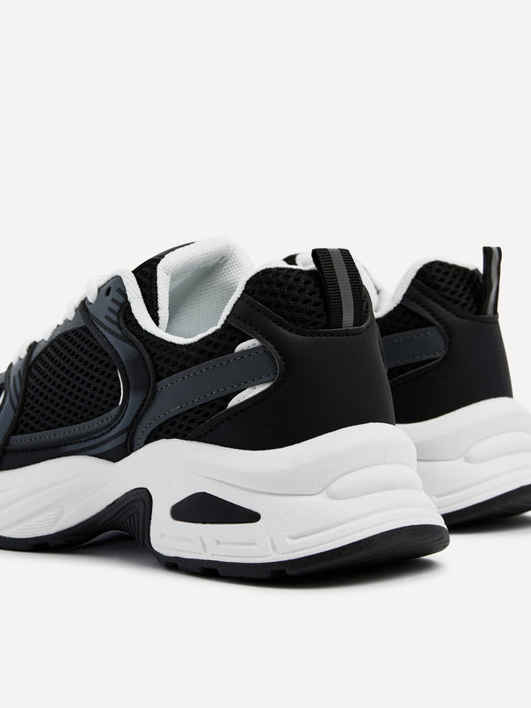 Linzi Black Mesh Effect Chunky Trainer