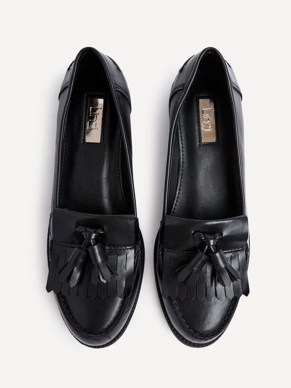 Linzi Black Nappa Classic Slip On Loafer
