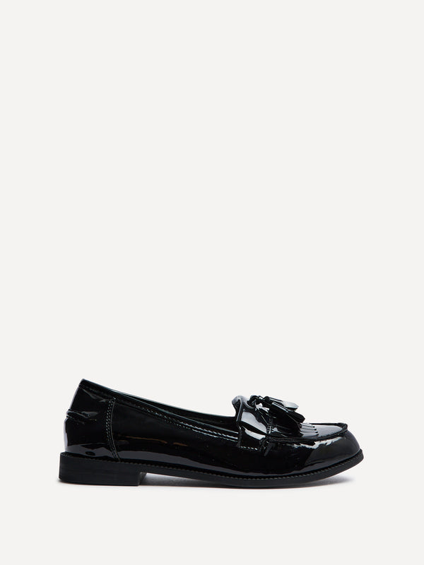 Linzi Black Patent Classic Slip On Loafer
