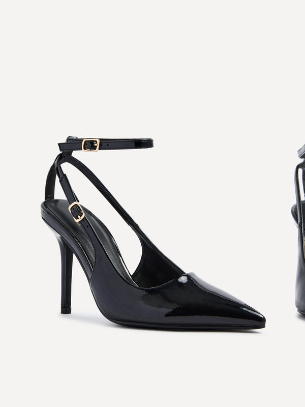 Linzi Black Patent Stylist Court Heels